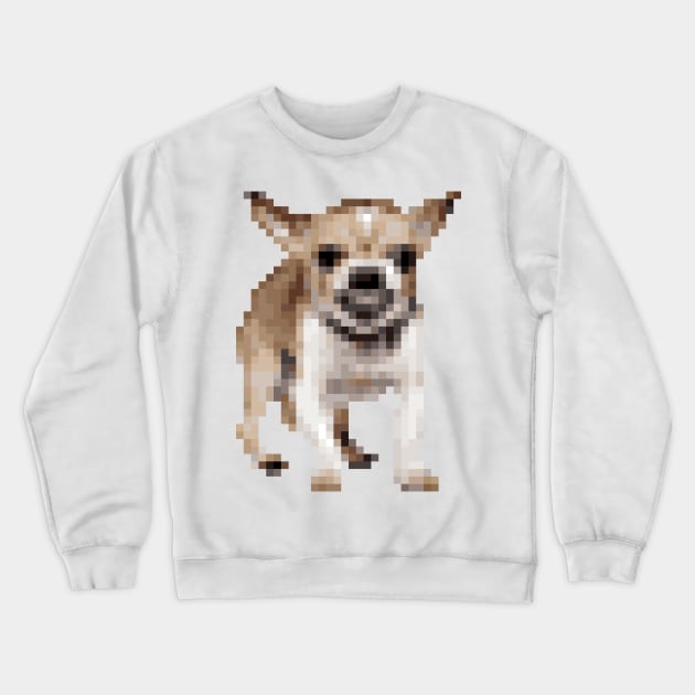 Angry Pixel Art Chihuahua Crewneck Sweatshirt by DankFutura